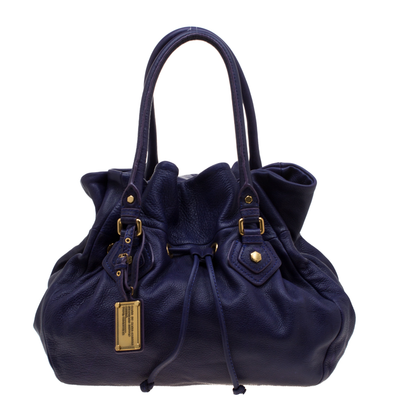 Pre Owned Marc by Marc Jacobs Purple Leather Classic Q Drawstring Hobo