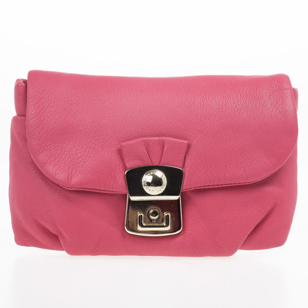 Pre Owned Marc by Marc Jacobs Pink linda Puckered Mouse clutch