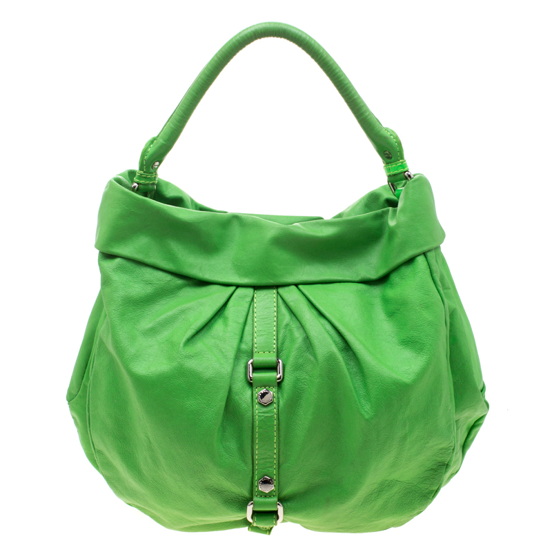 Pre-owned Marc By Marc Jacobs Neon Green Leather Workwear Hobo