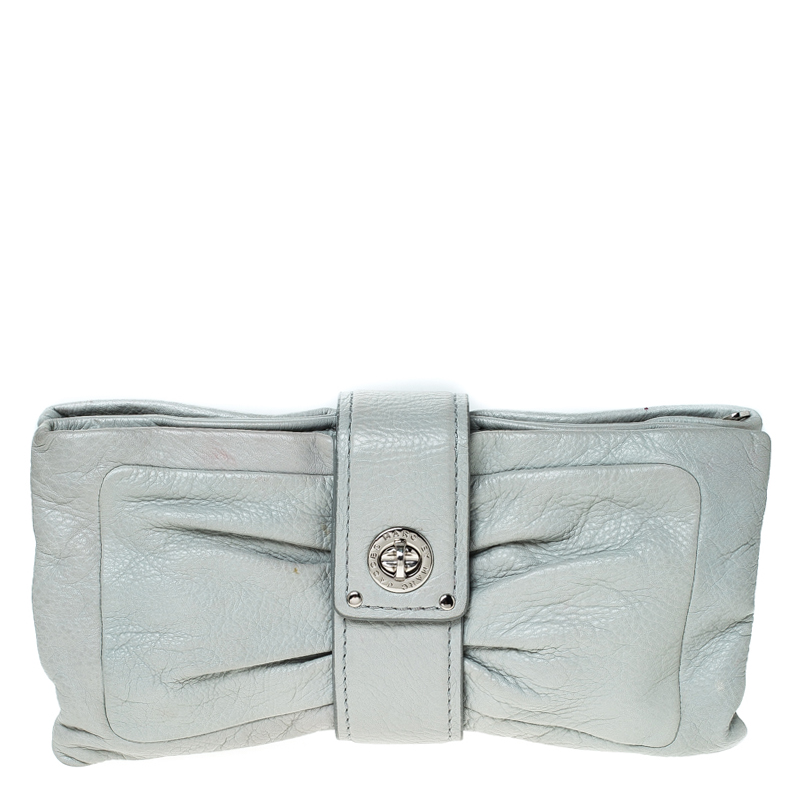 Marc by Marc Jacobs Grey Grained Leather Clutch