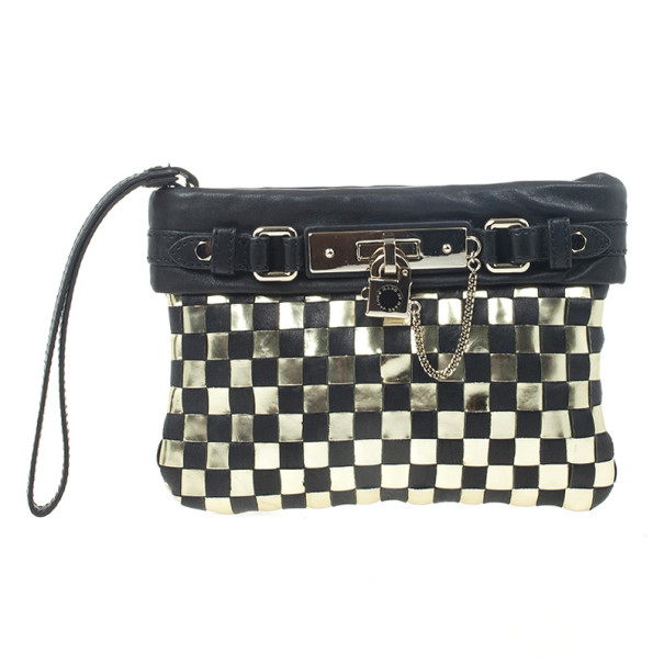 مملوكة مسبقًا Marc by Marc Jacobs Metal Check Wristlet Clutch