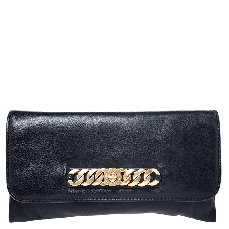 Marc by Marc Jacobs Black Leather Katie Flap Clutch