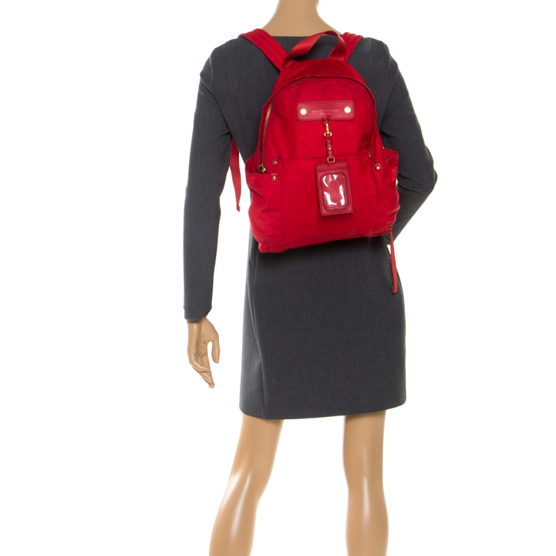 

Marc by Marc Jacobs Red Nylon and Leather Preppy Backpack