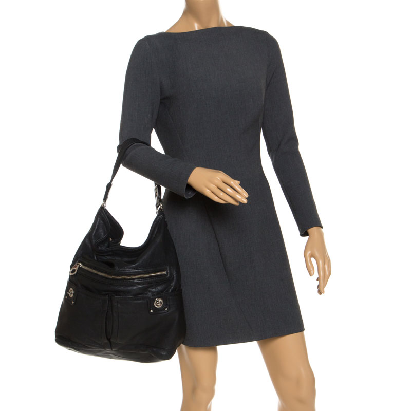 

Marc by Marc Jacobs Black Leather Front Zip Hobo