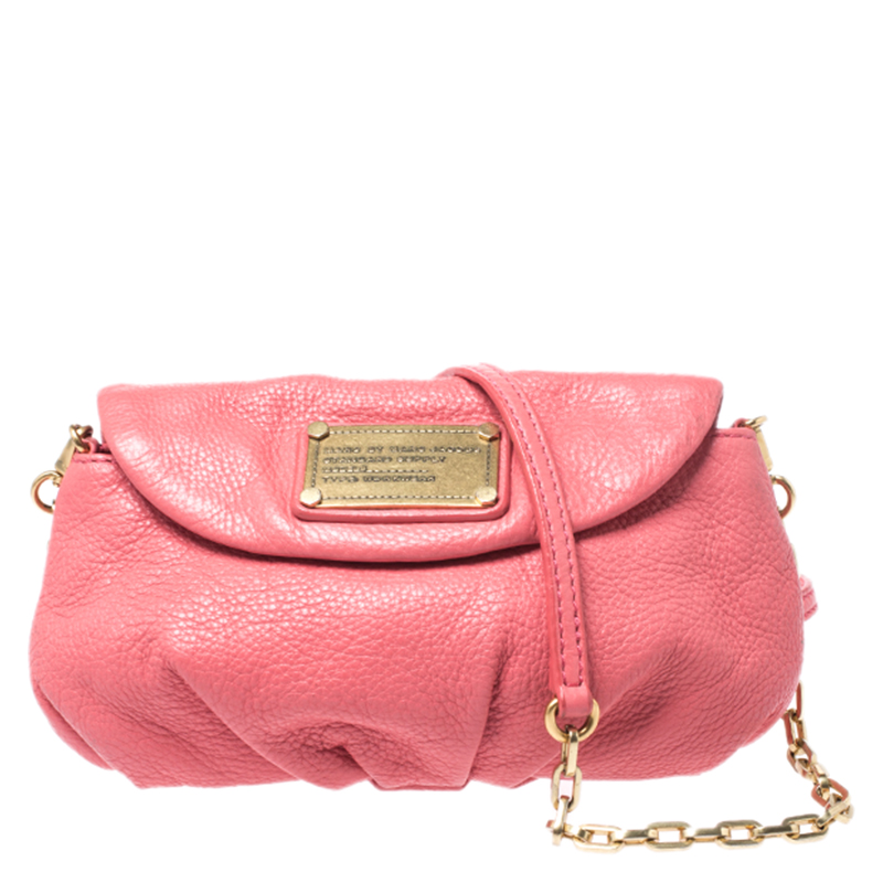 Pre Owned Marc by Marc Jacobs Coral Leather Classic Q Karlie Crossbody Bag