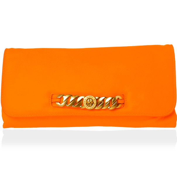 مملوكة مسبقًا Marc by Marc Jacobs Katie Neon Orange Leather Clutch