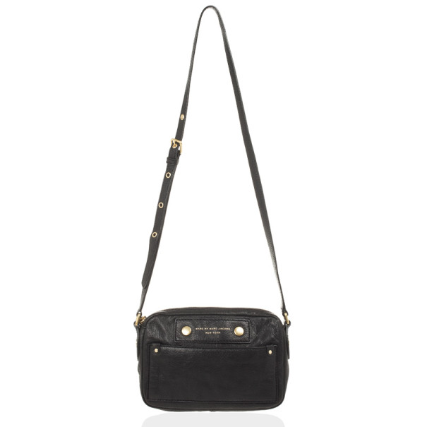 مملوكة مسبقًا Marc by Marc Jacobs Black Preppy Camera Buffalo Leather Crossbody Bag