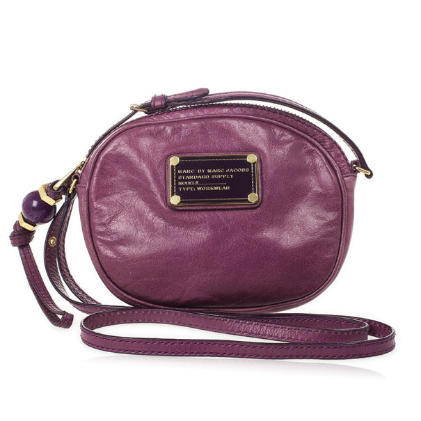 Pre Owned Marc by Marc Jacobs Purple Classic Round Crossbody