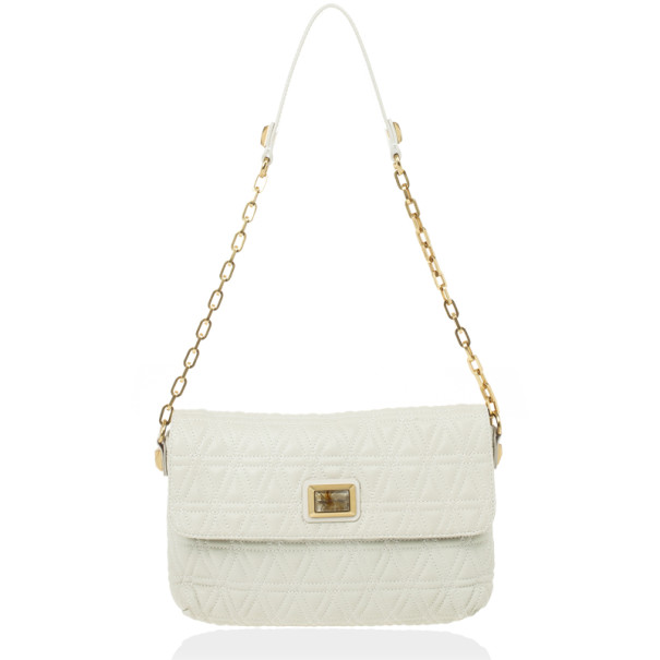 مملوكة مسبقًا Marc by Marc Jacobs White Quilted Shoulder Bag
