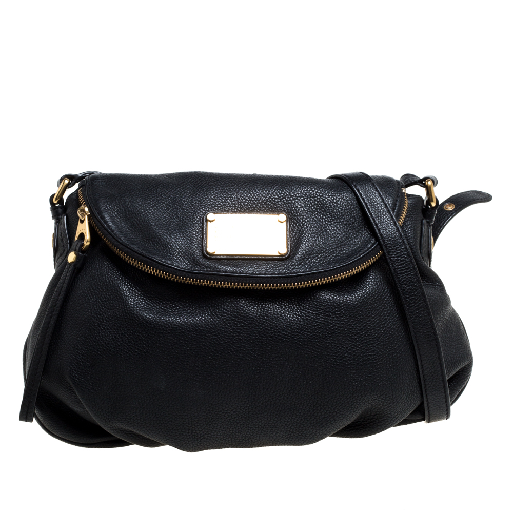 Pre Owned Marc by Marc Jacobs Black Leather Classic Q Natasha Flap Bag
