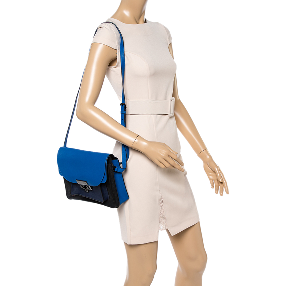 

Marc by Marc Jacobs Blue/Black Leather Lip Lock Shoulder Bag