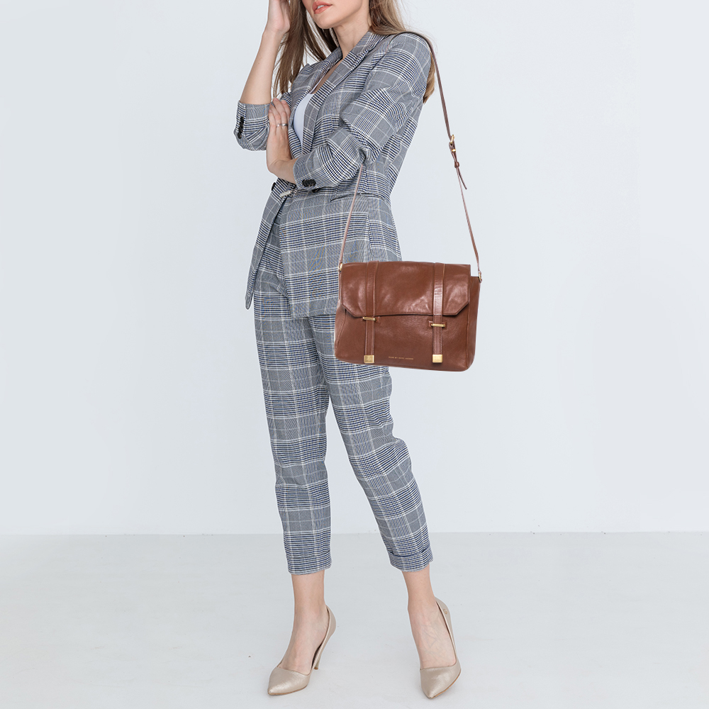 

Marc by Marc Jacobs Brown Leather Flap Messenger Bag
