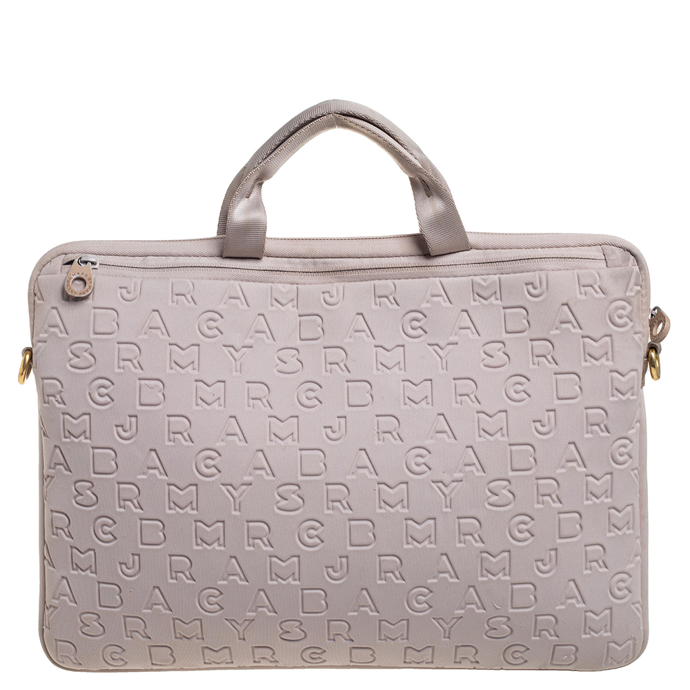 Marc by Marc Jacobs Beige Dreamy Logo Fabric Laptop Bag Marc by Marc Jacobs TLC