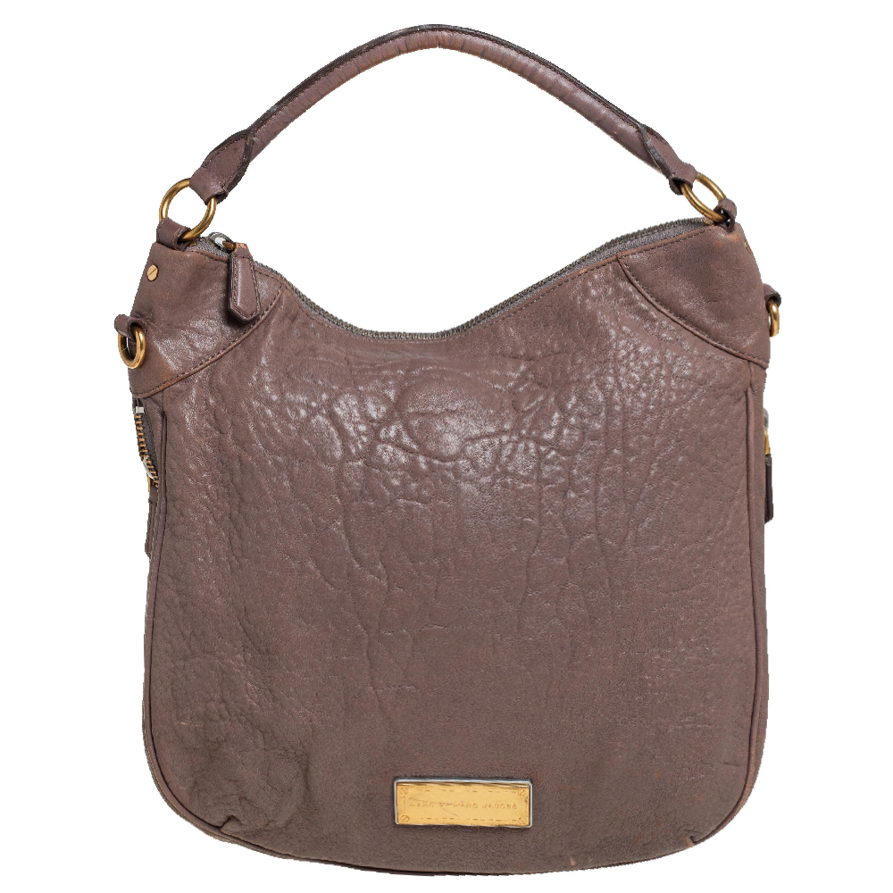 

Marc by Marc Jacobs Taupe Leather Classic Q Hillier Hobo, Brown