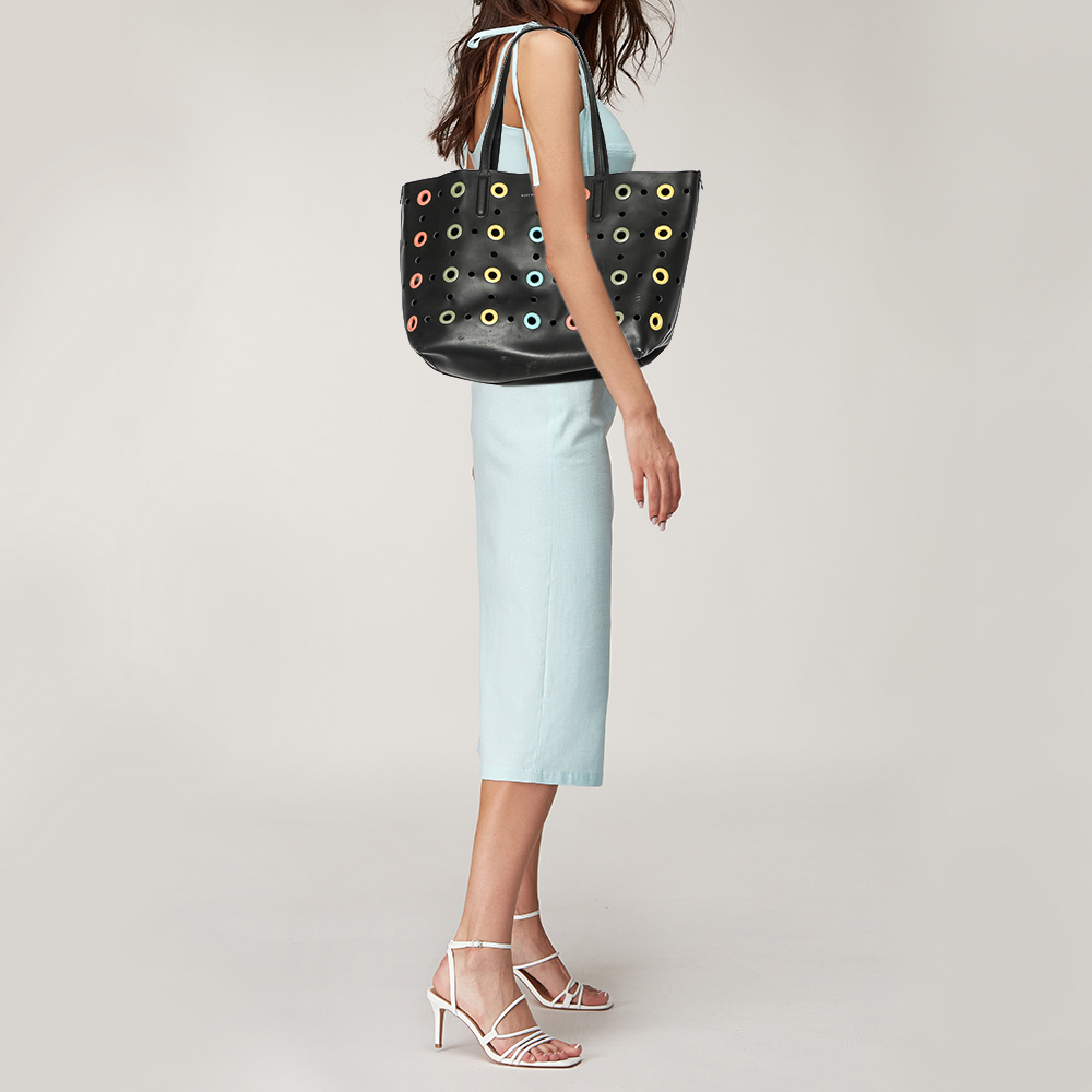 

Marc by Marc Jacobs Black PVC Metropolite Grommet Tote