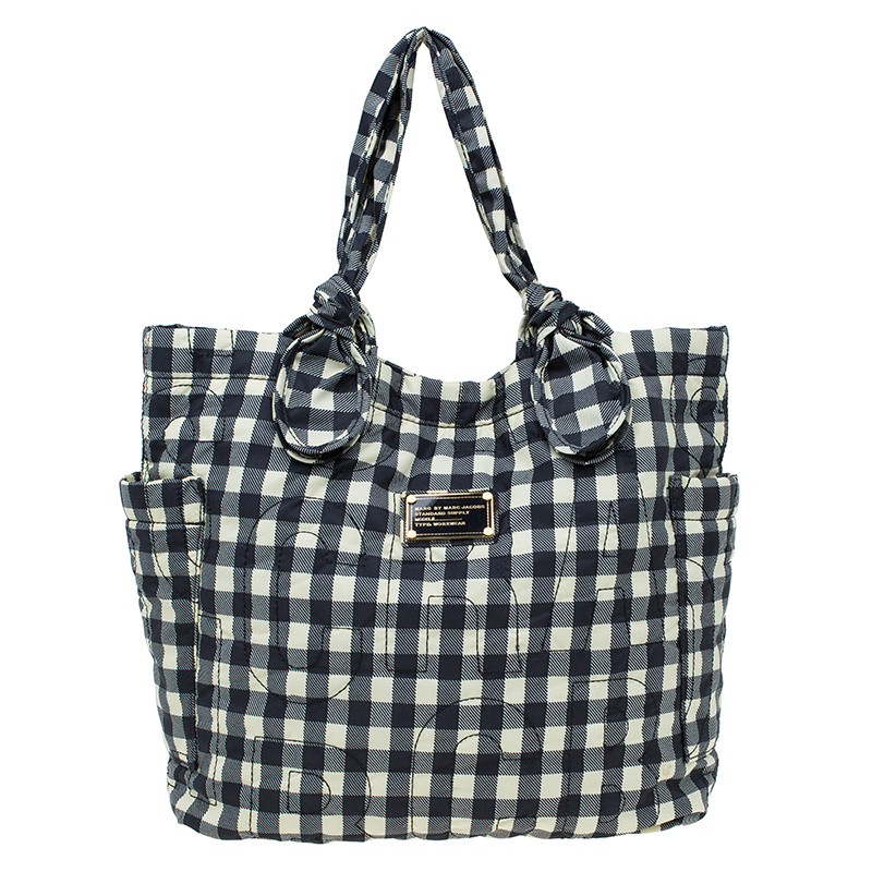 Pre Owned Marc By Marc Jacobs Black/Yellow Pretty Nylon Little Tate Tote