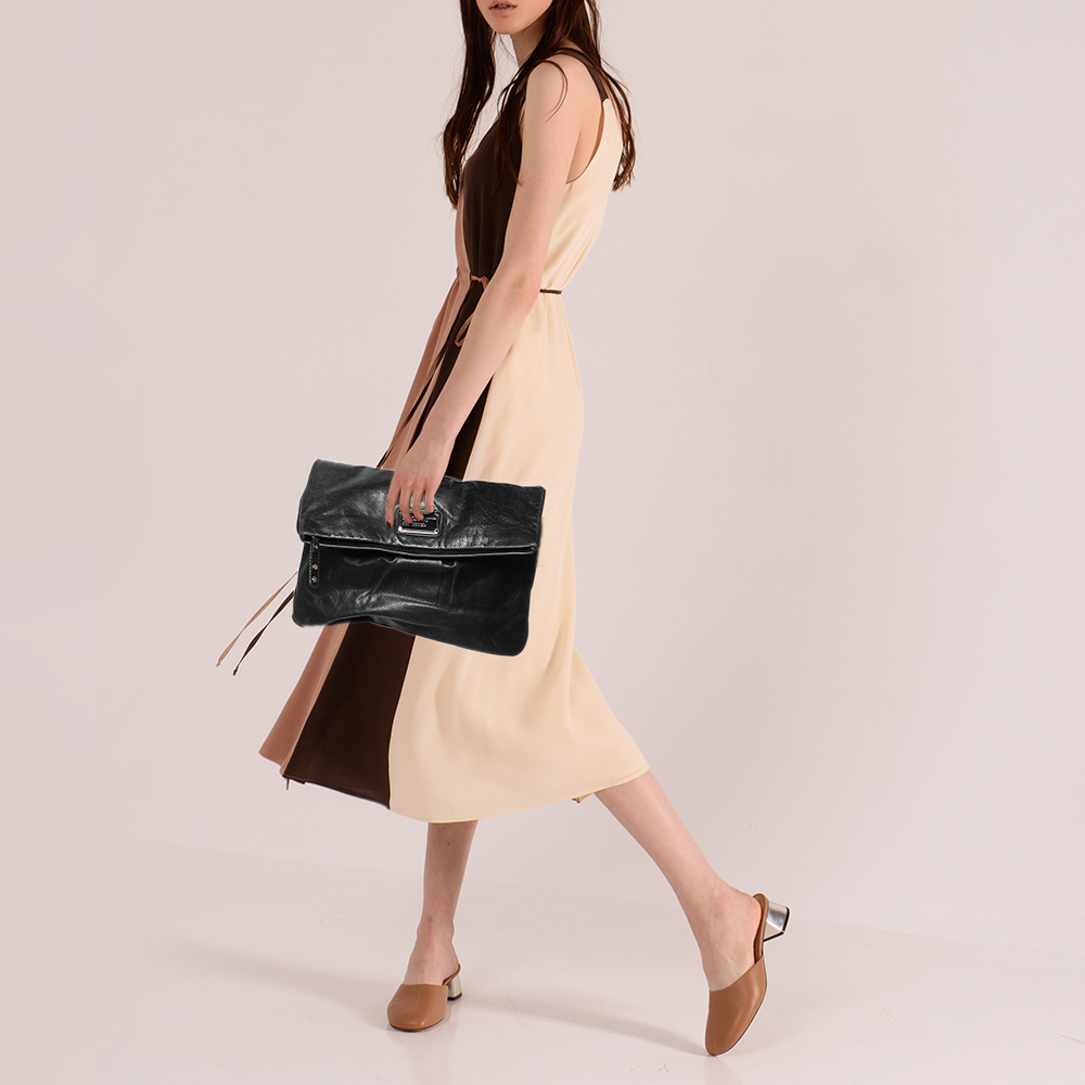 

Marc By Marc Jacobs Dark Grey Leather Flap Pouch