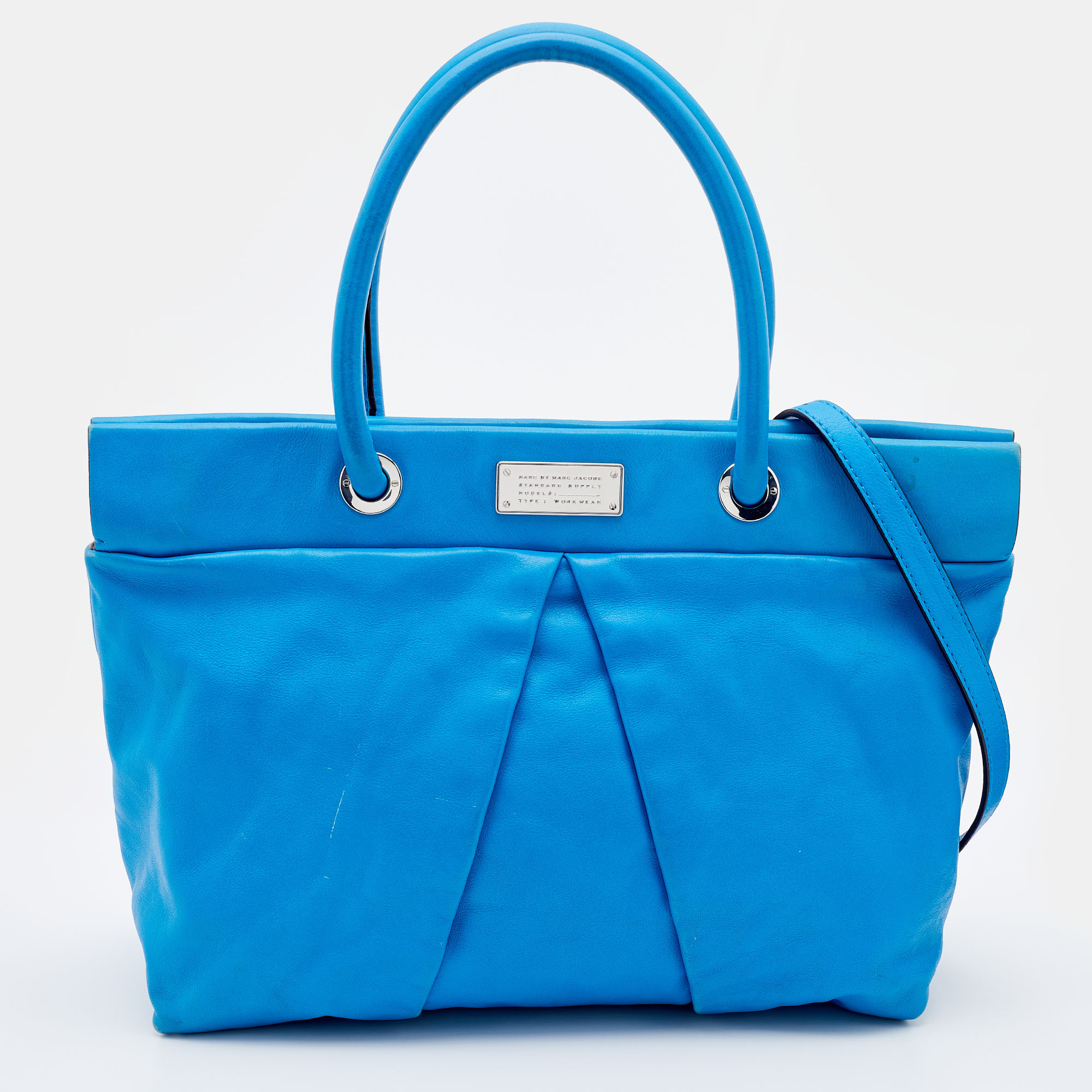 Pre-owned Marc By Marc Jacobs Blue Leather Marchive Tote