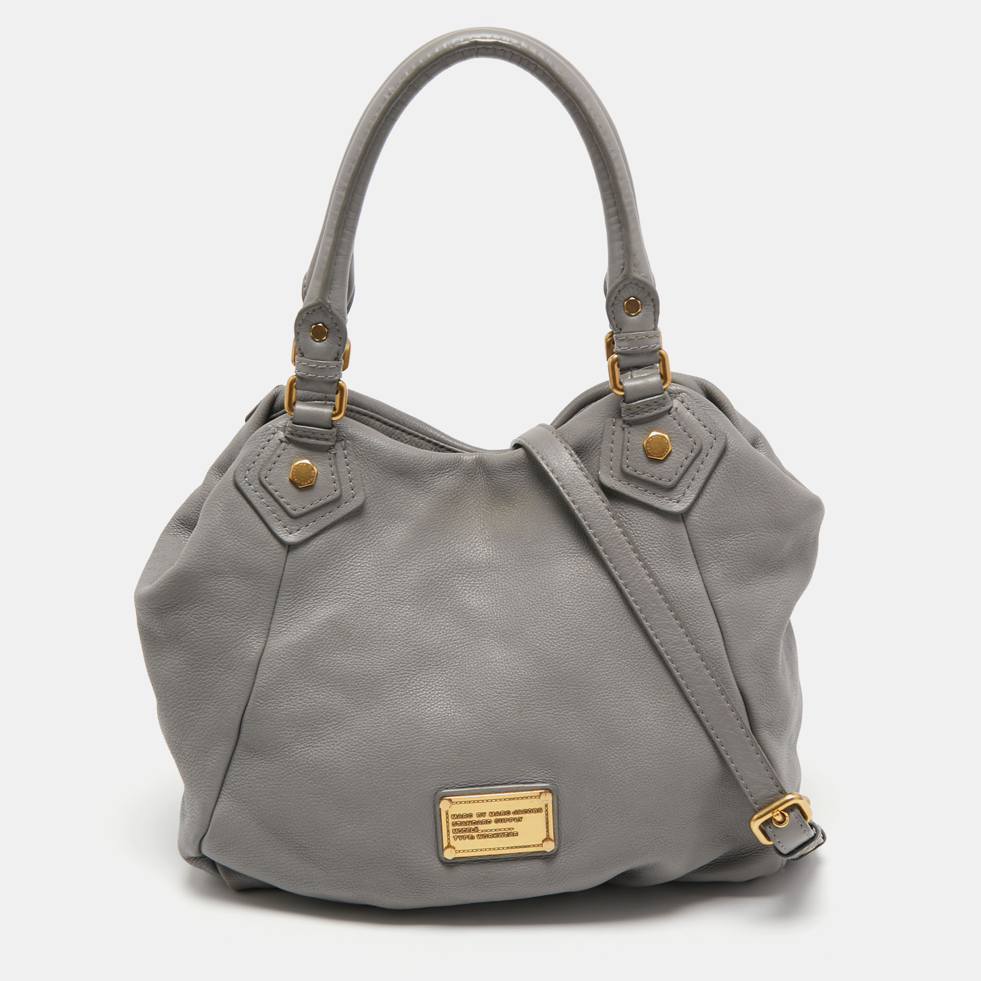 Pre-owned Marc By Marc Jacobs Grey Leather Classic Q Francesca Shoulder Bag
