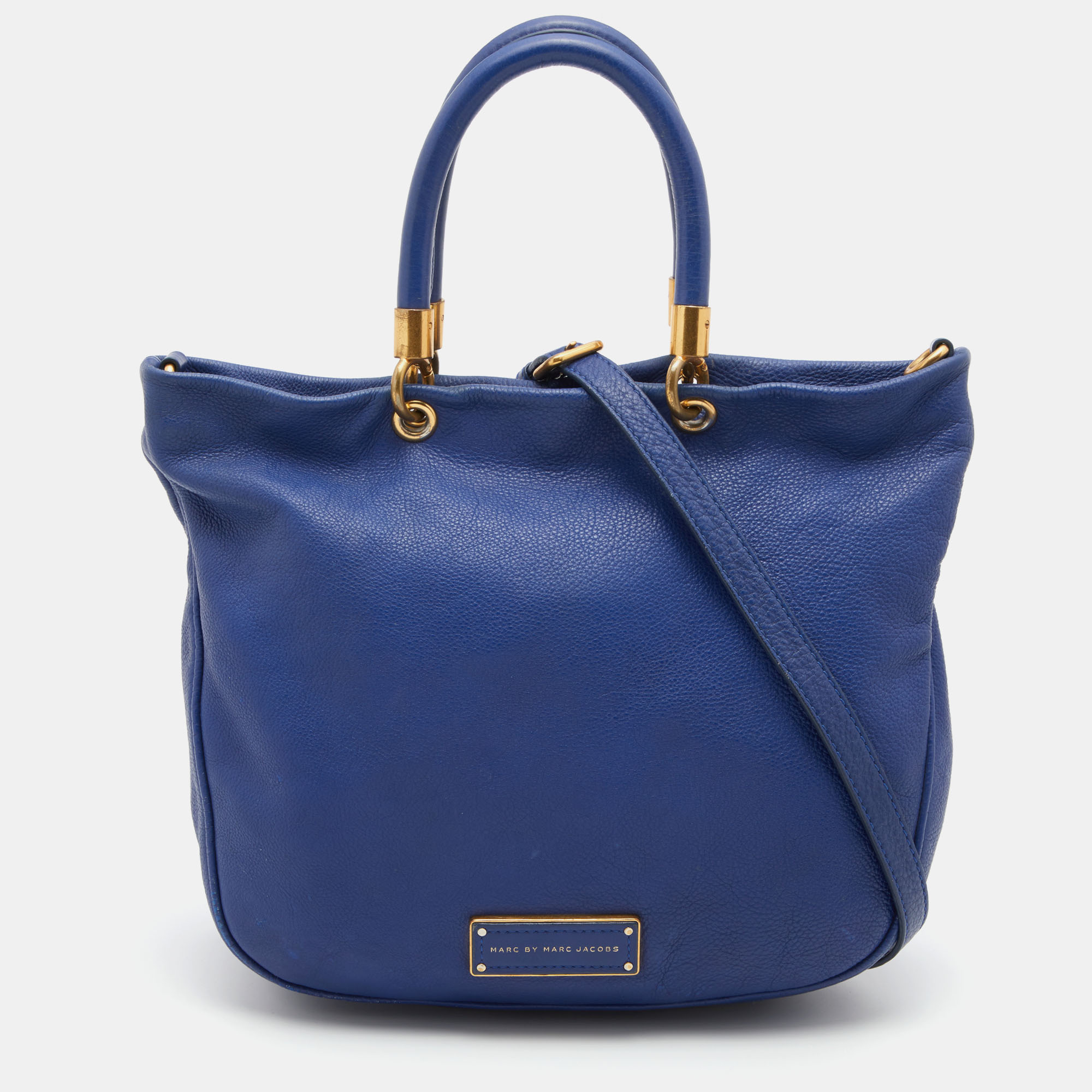 Pre-owned Marc By Marc Jacobs Blue Leather Too Hot To Handle Tote