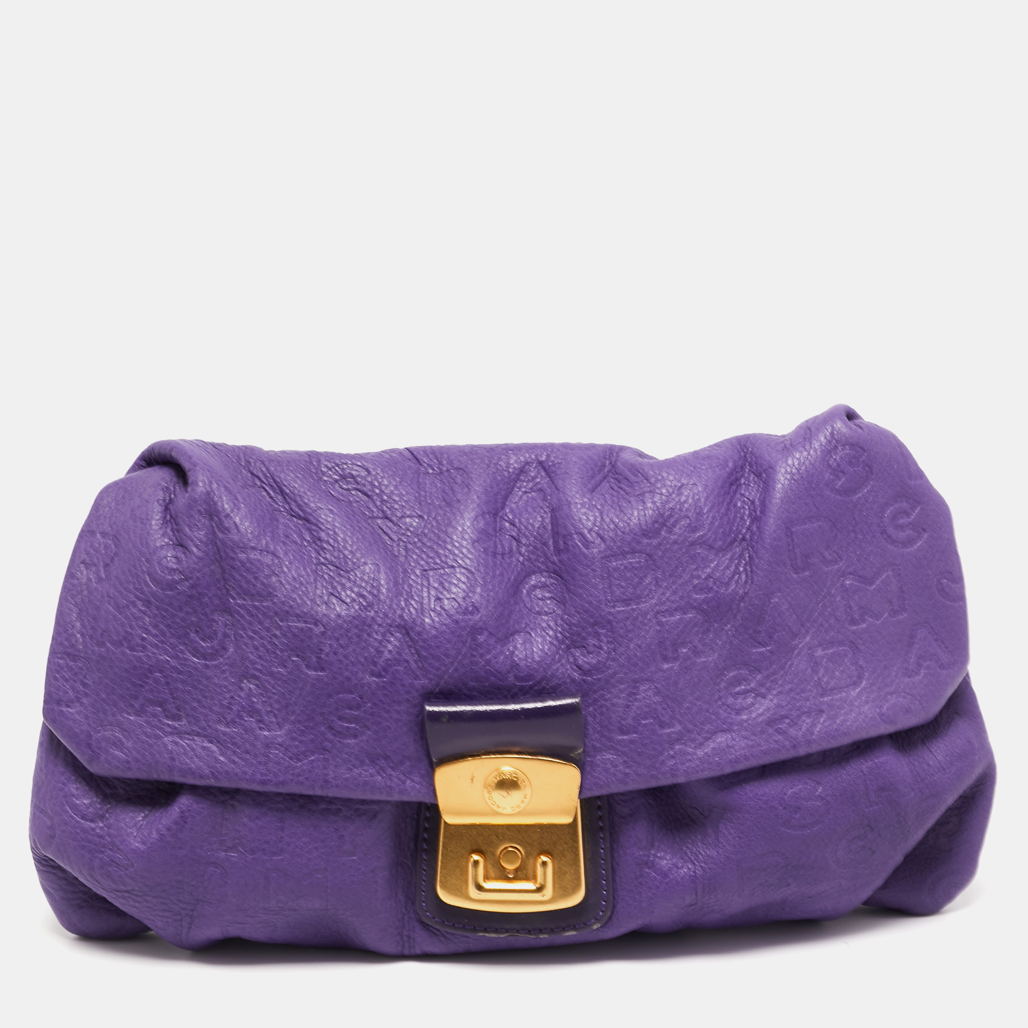 Pre-owned Marc By Marc Jacobs Purple Embossed Leather Clutch