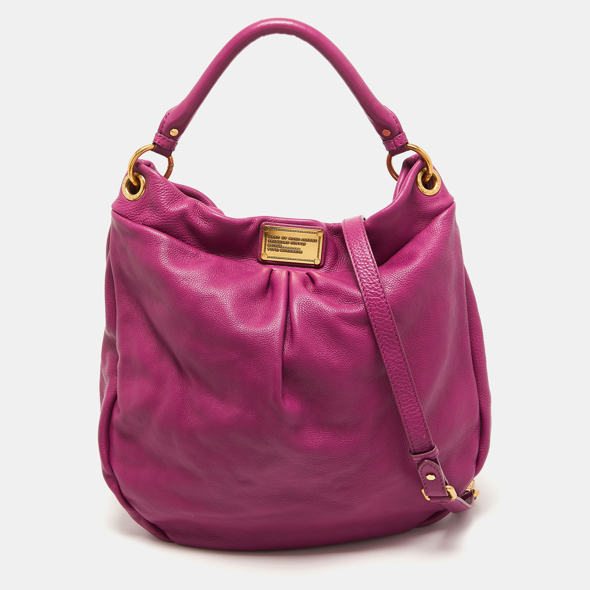 Pre-owned Marc By Marc Jacobs Pink Leather Hobo In Purple