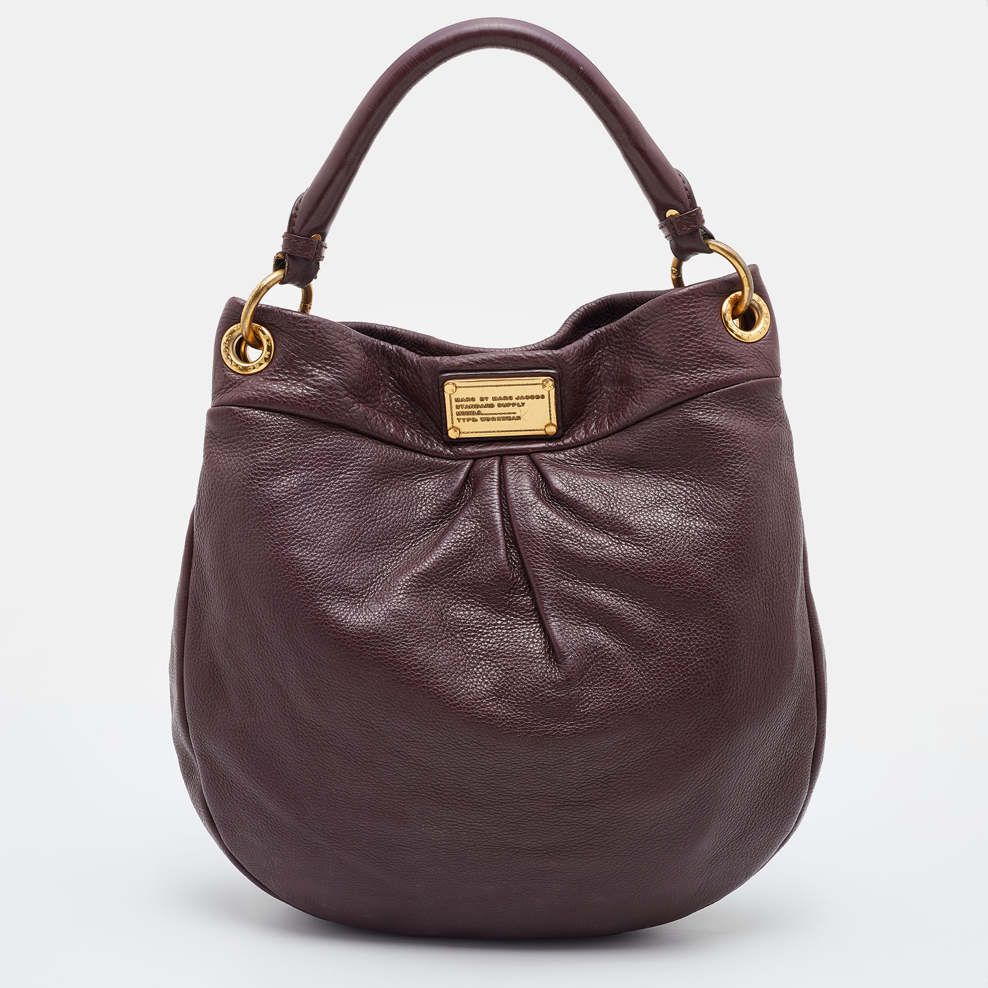 Pre-owned Marc By Marc Jacobs Burgundy Leather Classic Q Hillier Hobo
