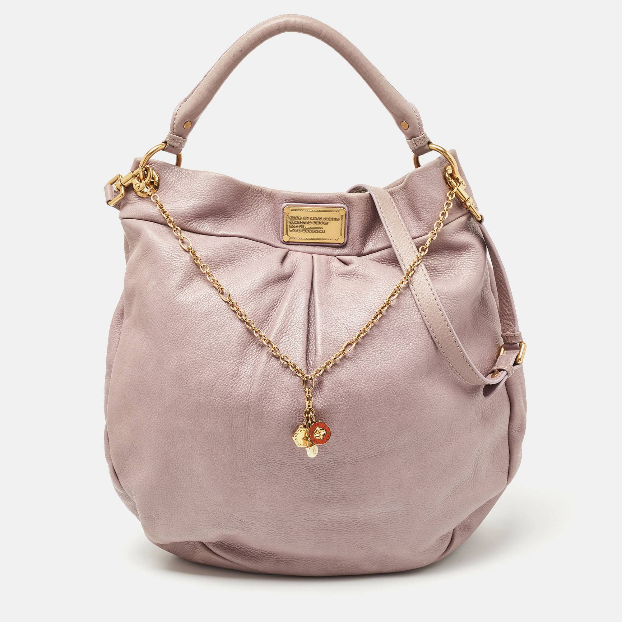 Pre-owned Marc By Marc Jacobs Lilac Leather Classic Q Hillier Hobo In Purple