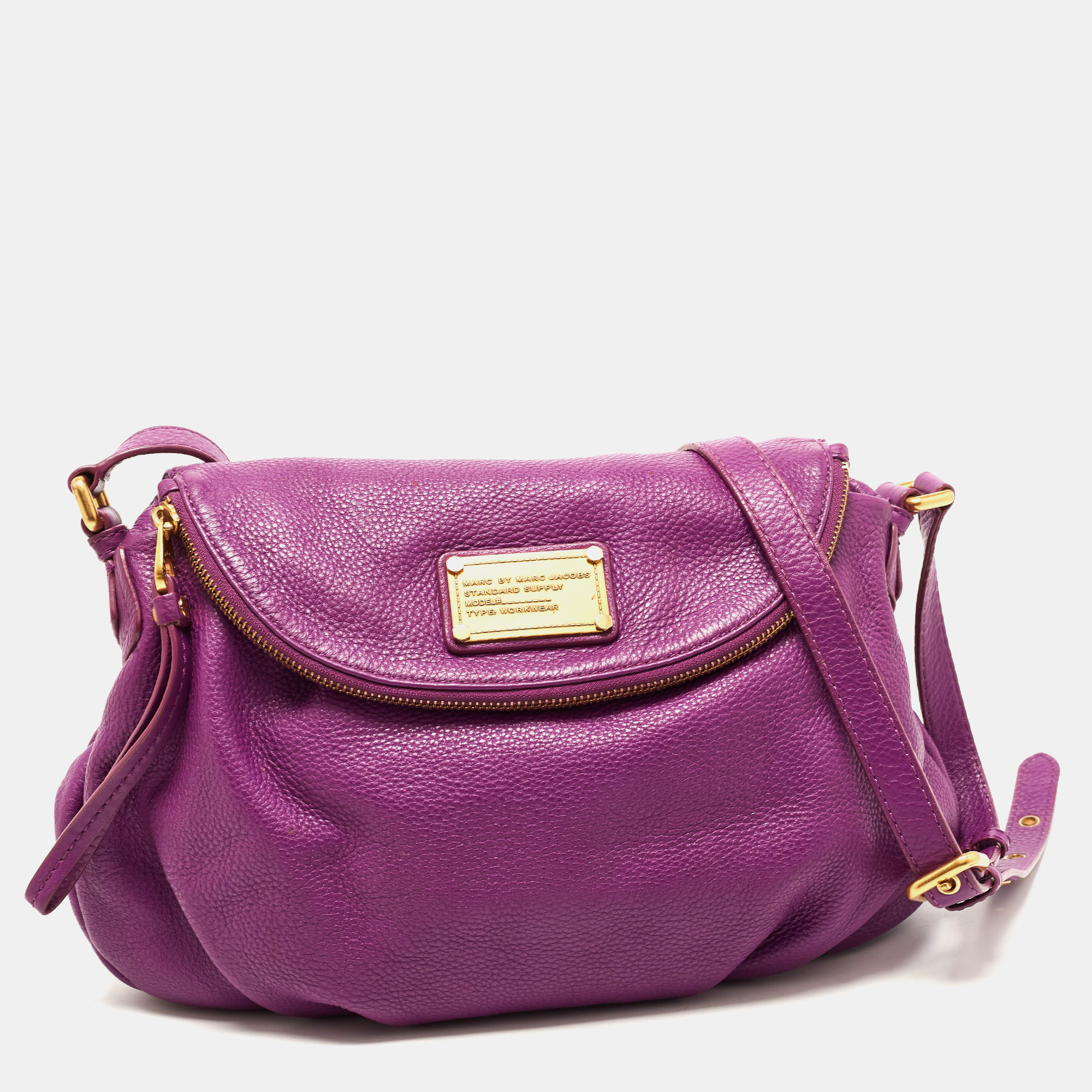 Pre-owned Marc By Marc Jacobs Purple Leather Classic Q Natasha Crossbody Bag