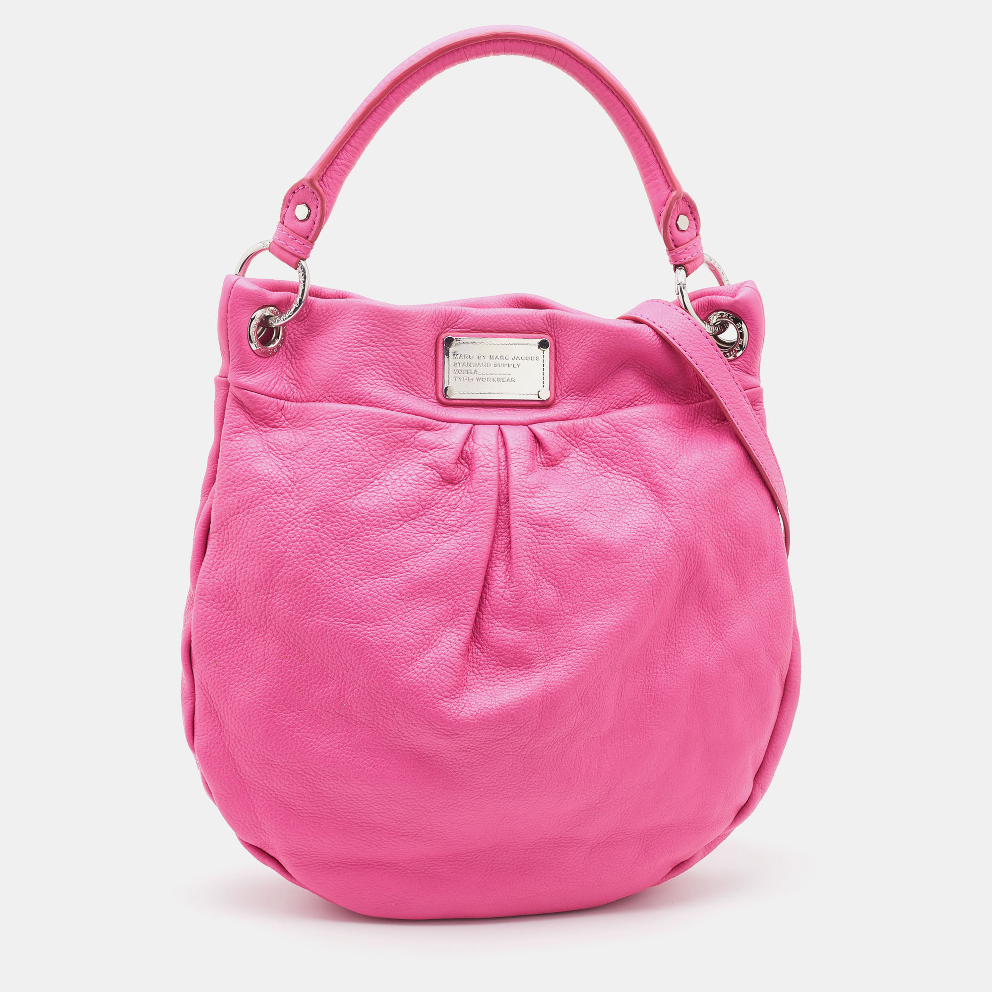 Pre-owned Marc By Marc Jacobs Pink Leather Classic Q Hillier Hobo