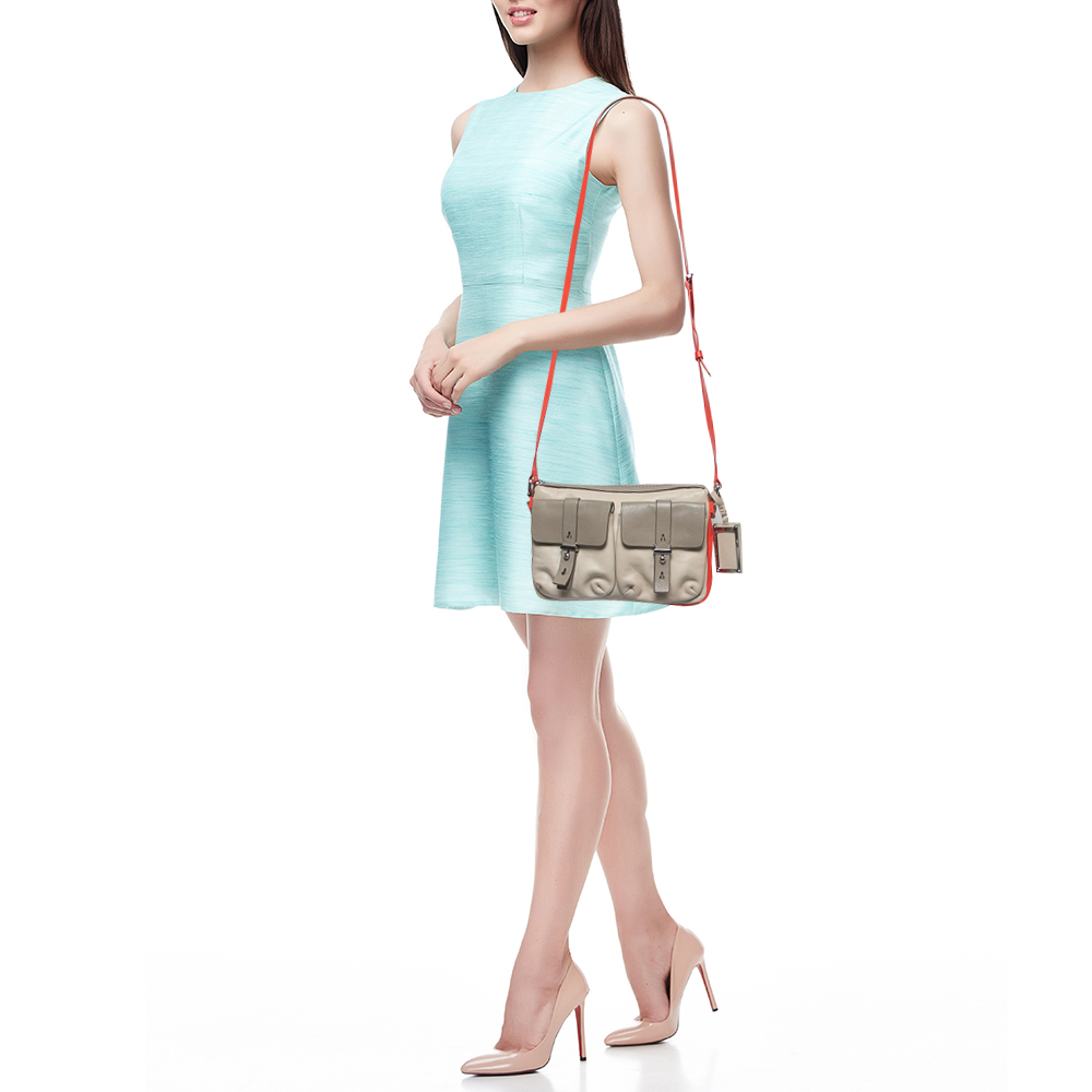 

Marc by Marc Jacobs Grey/Red Leather Werdie Camera Crossbody Bag
