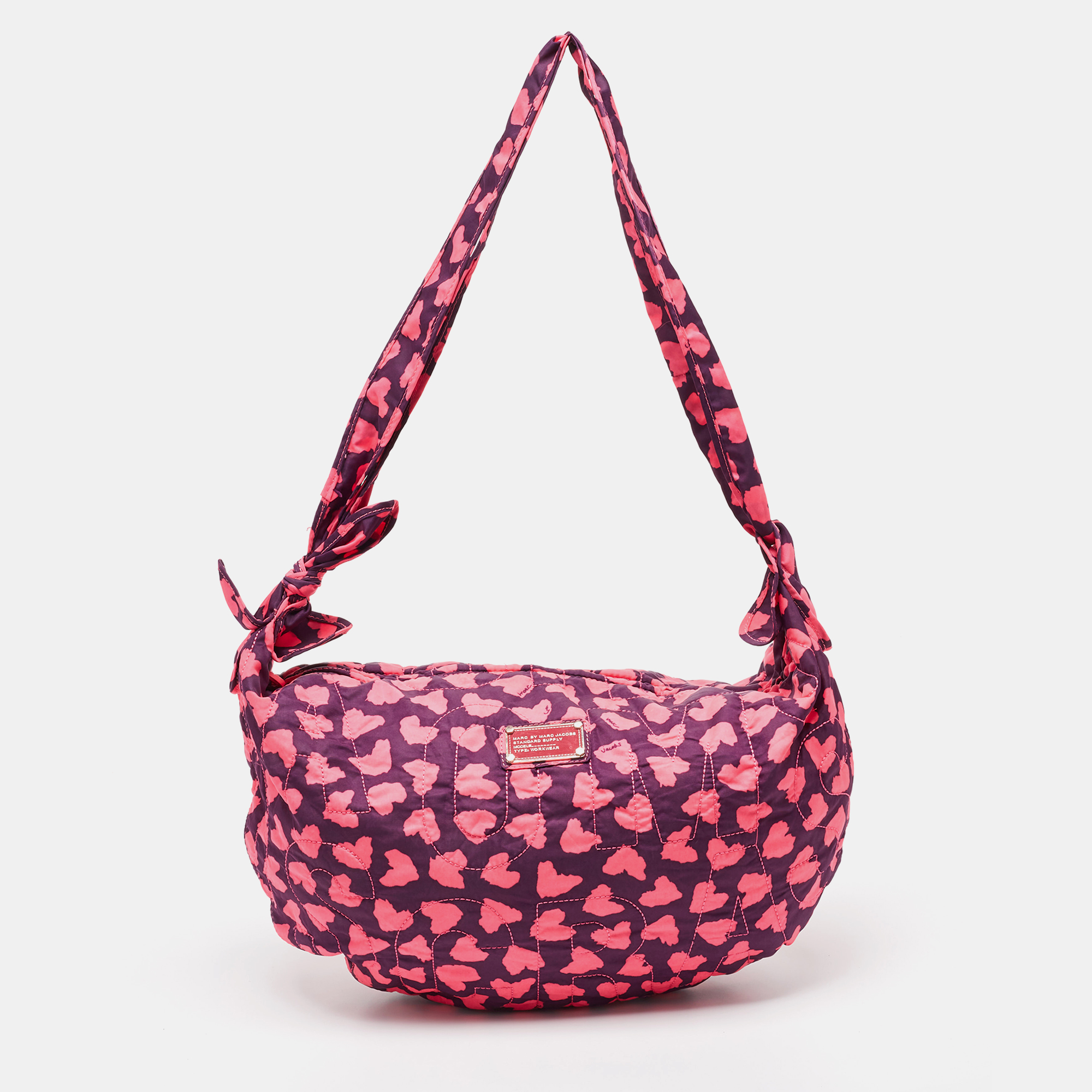 Pre-owned Marc By Marc Jacobs Pink/purple Pretty Nylon Slingy Hobo
