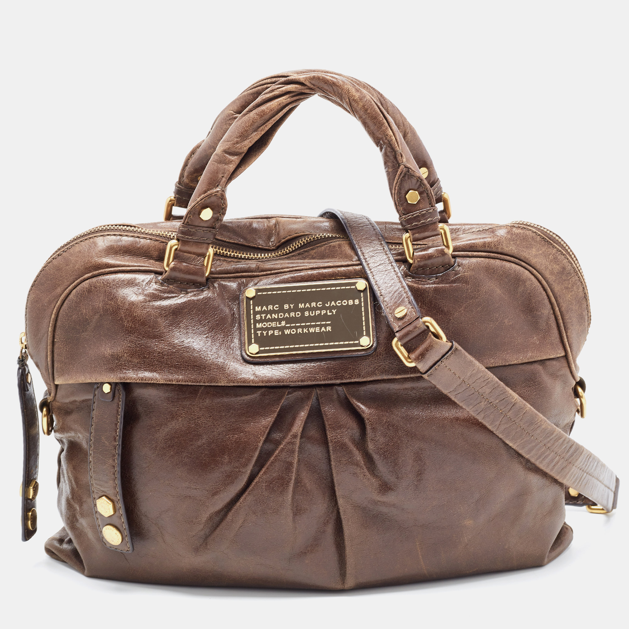 

Marc by Marc Jacobs Brown Leather Classic Q Baby Groovee Satchel