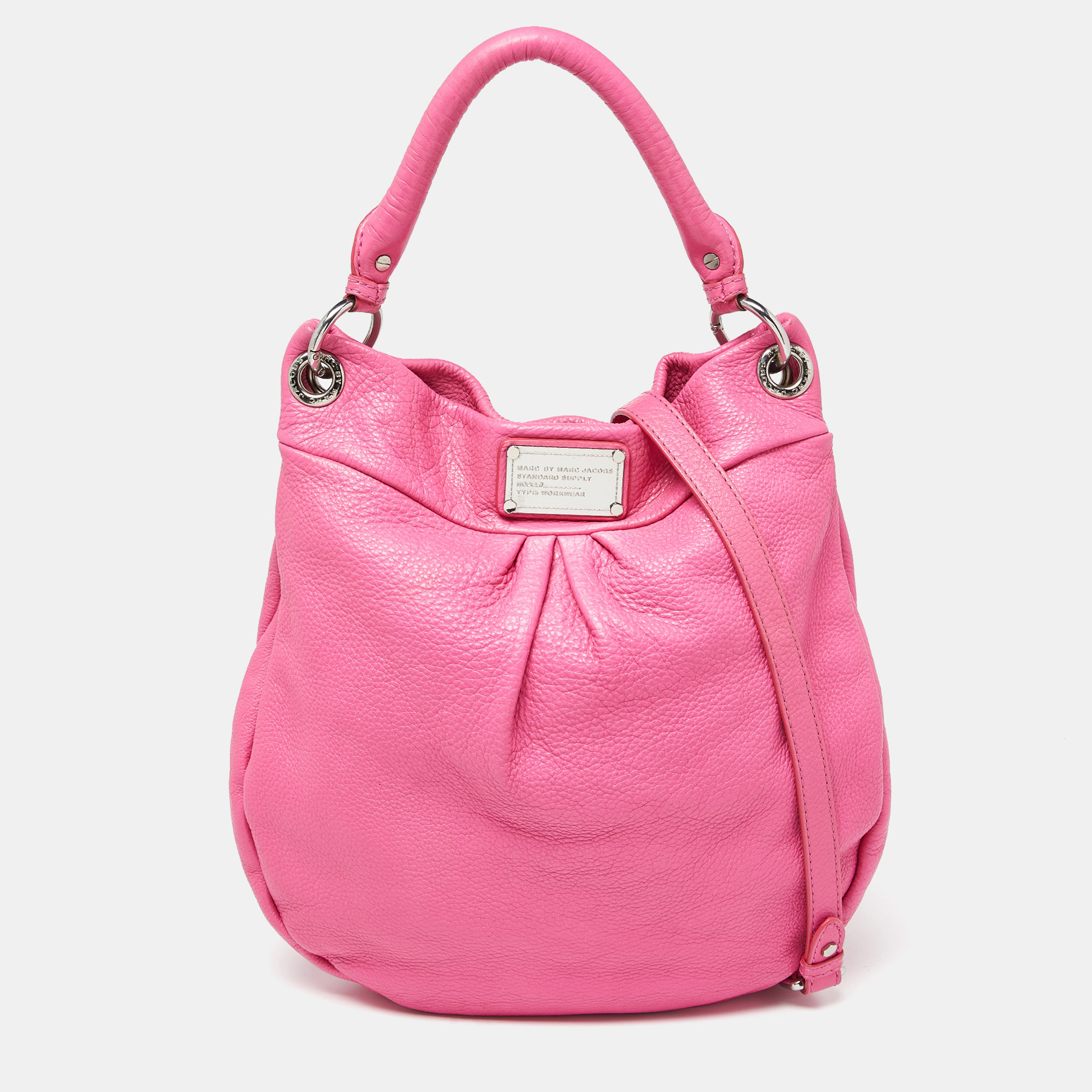Pre-owned Marc By Marc Jacobs Pink Leather Classic Q Hillier Hobo