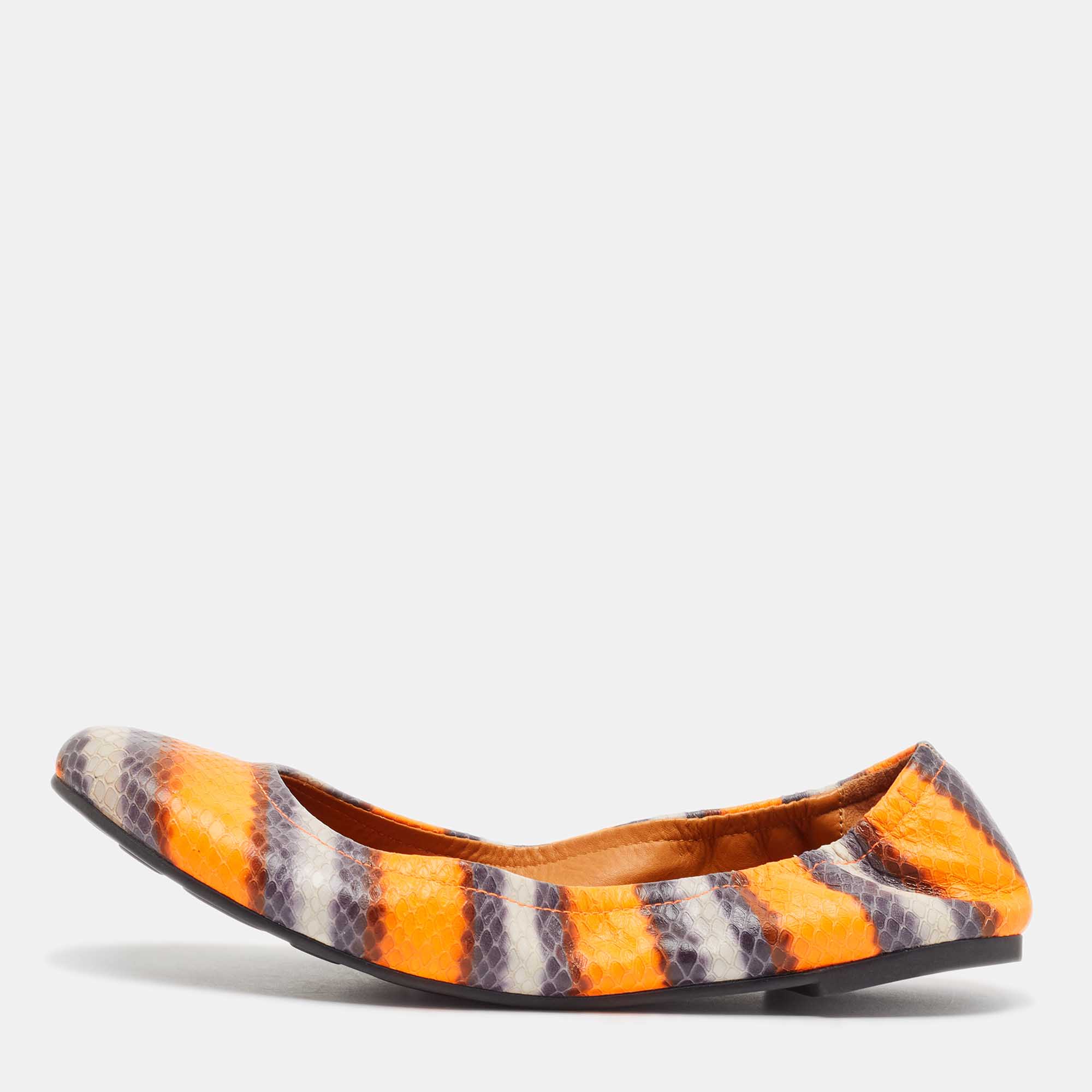 

Marc by Marc Jacobs Multicolor Python Embossed Leather Ballet Flats Size