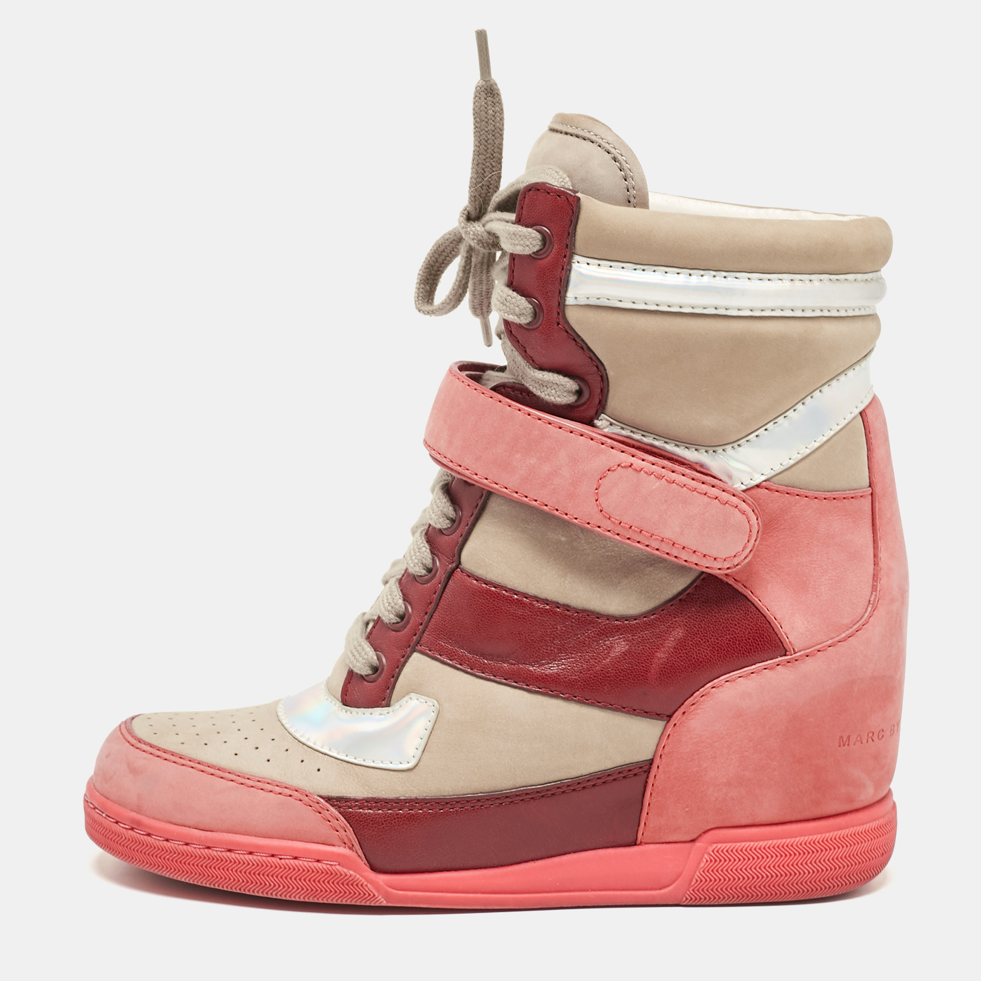 

Marc by Marc Jacobs Multicolor Nubuck Leather Wedge Sneakers Size