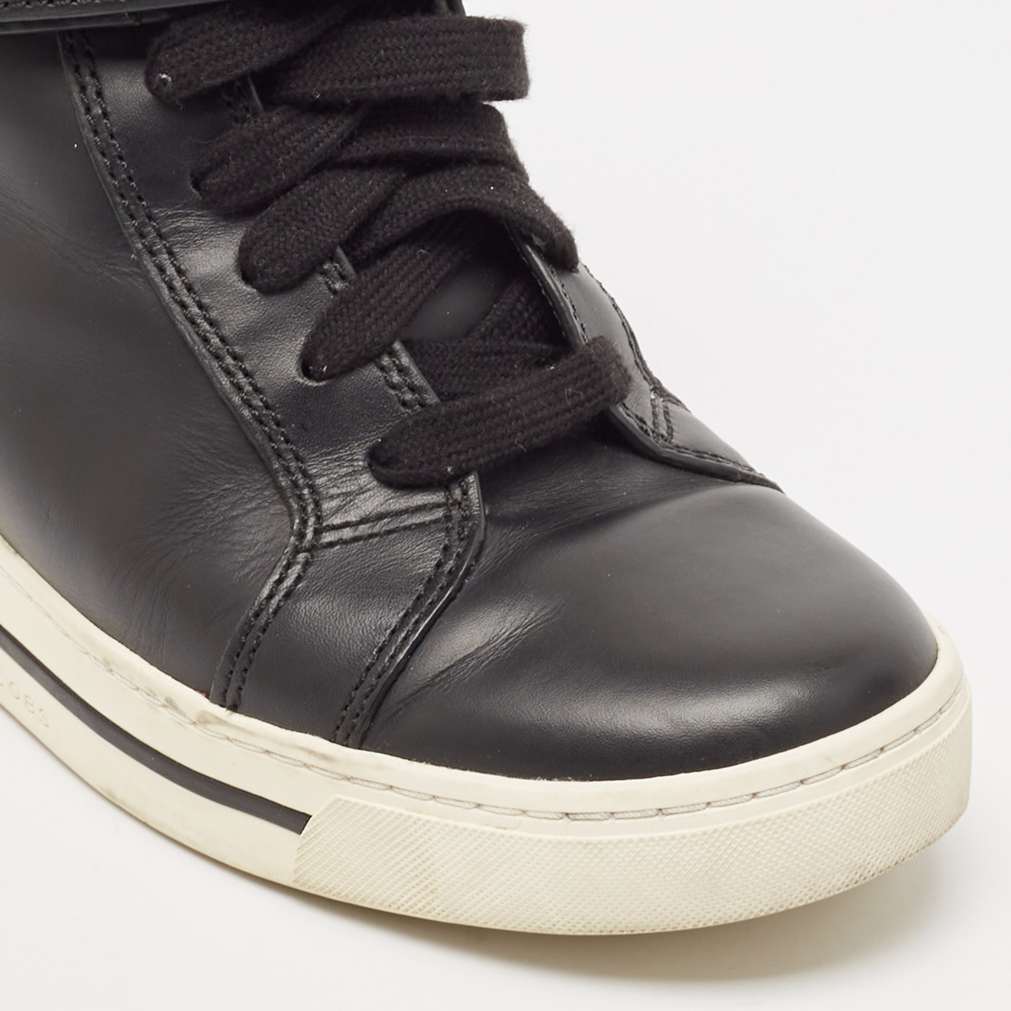 Marc by Marc Jacobs Black Leather High Top Sneakers Size 38 