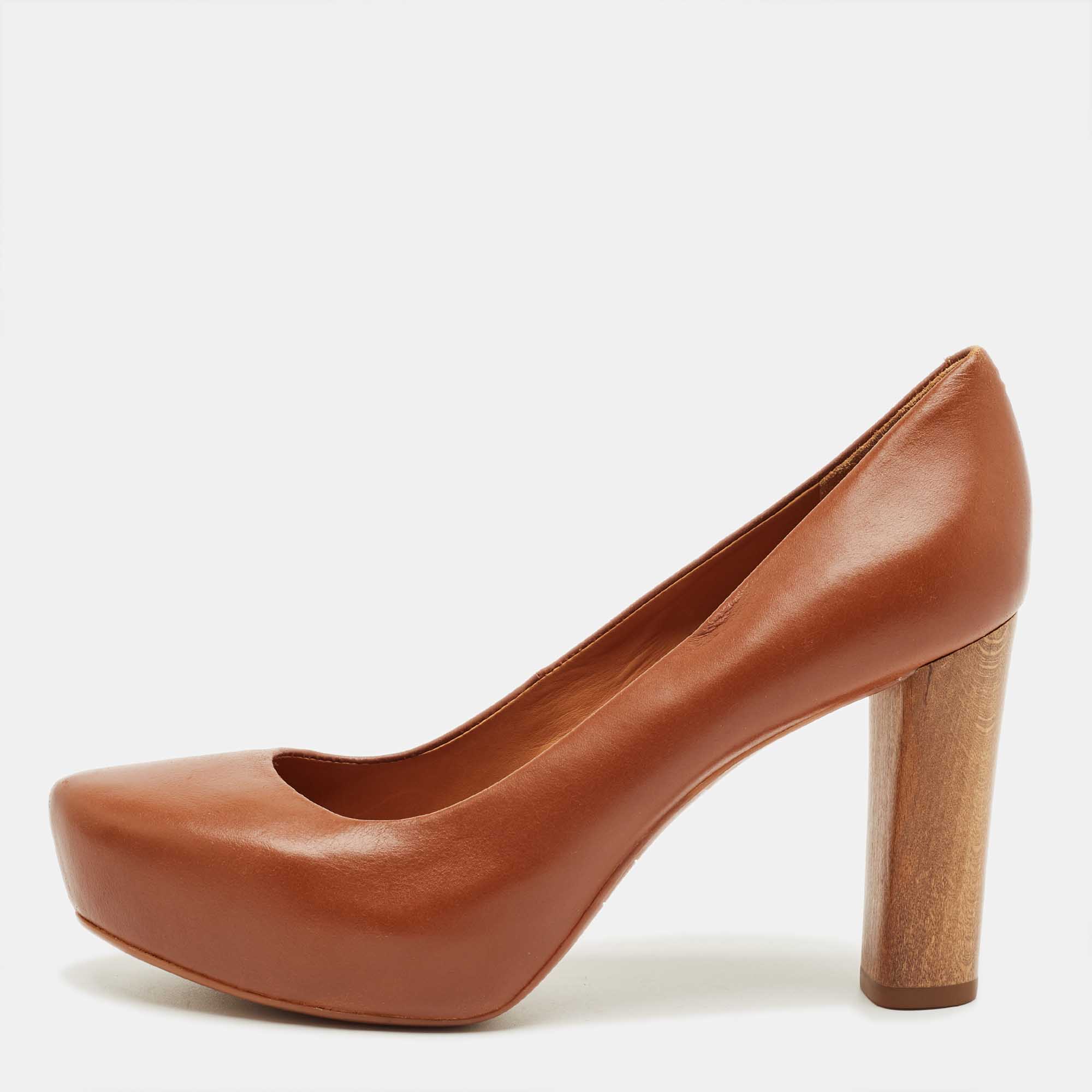 Pre-owned Marc By Marc Jacobs Brown Leather Platform Pumps Size 37