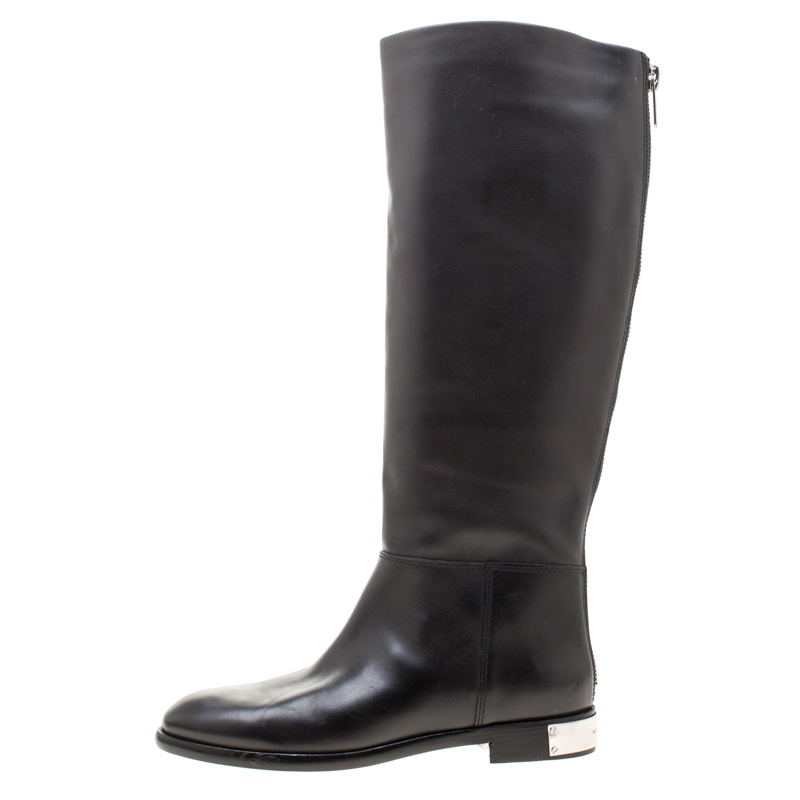 

Marc By Marc Jacobs Black Leather Kip Knee High Boots Size