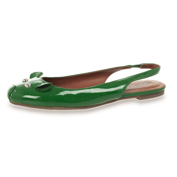 green slingbacks