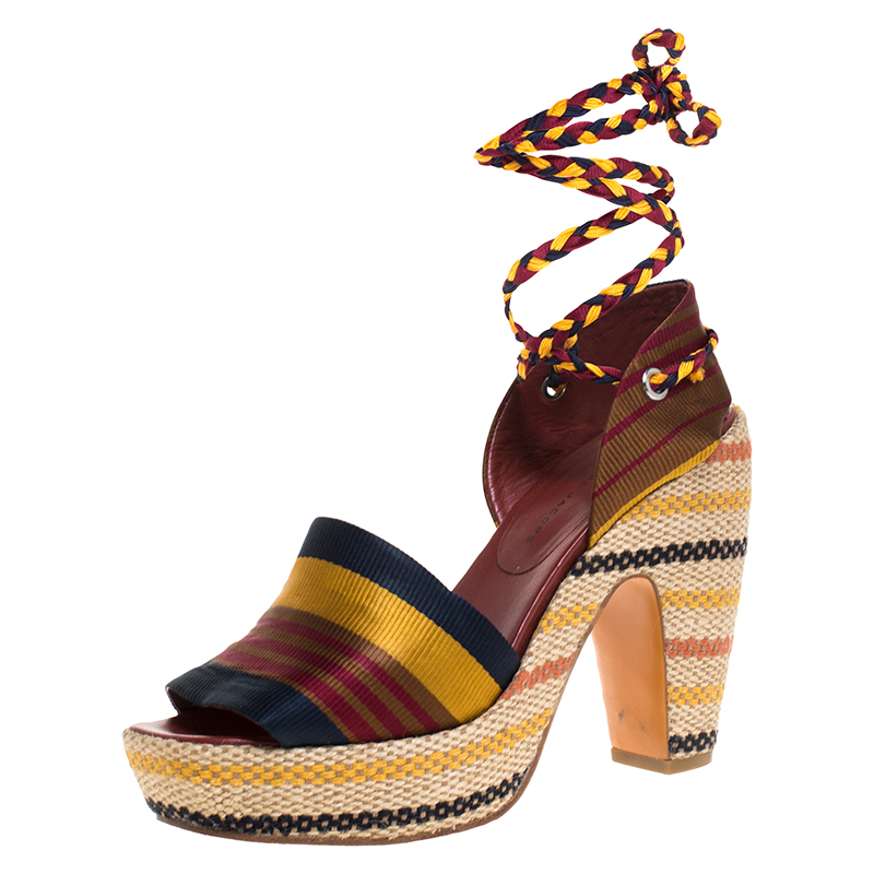 Marc By Marc Jacobs Multicolor Fabric Platform Ankle Wrap