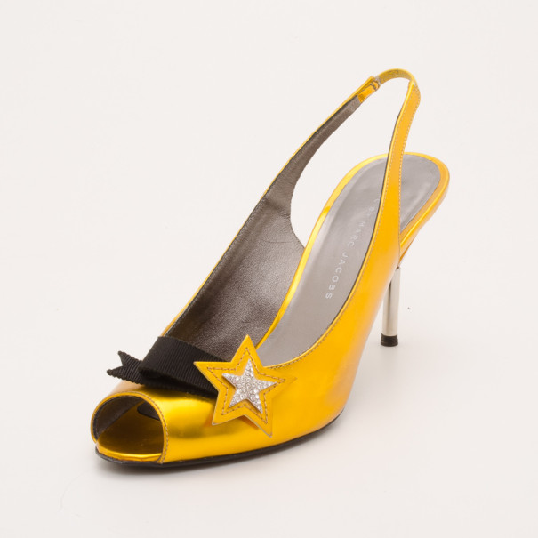 مملوكة مسبقًا Marc by Marc Jacobs Metallic Star Slingbacks Size 38