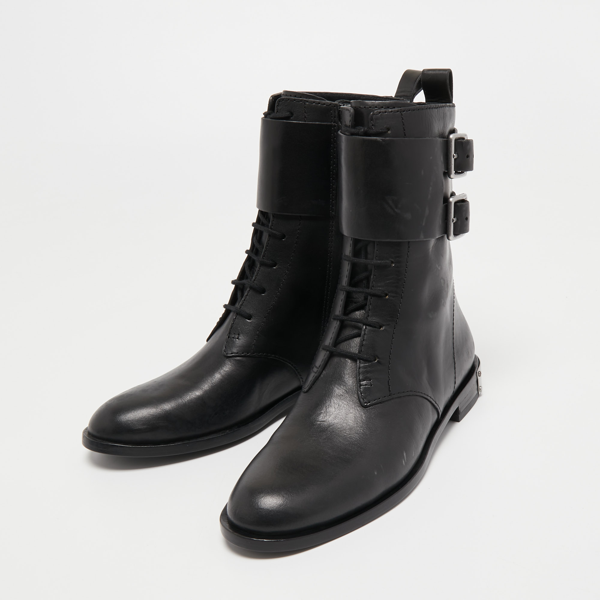 

Marc by Marc Jacobs Black Leather Lace Up Ankle Length Boots Size