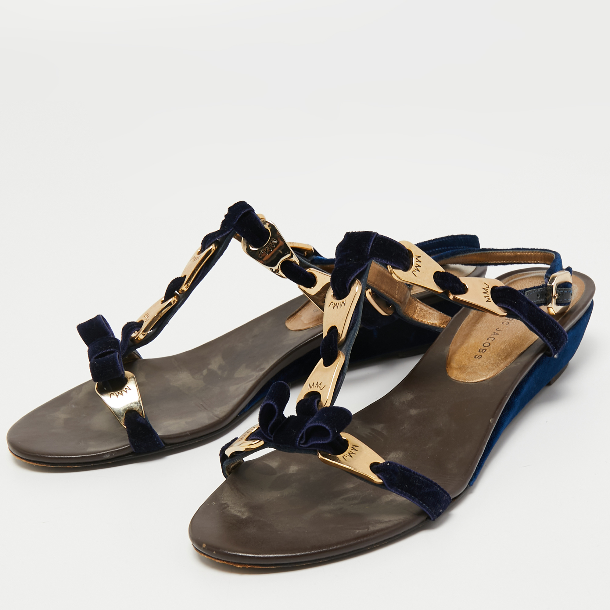 

Marc by Marc Jacobs Blue Satin Ankle Strap Sandals Size