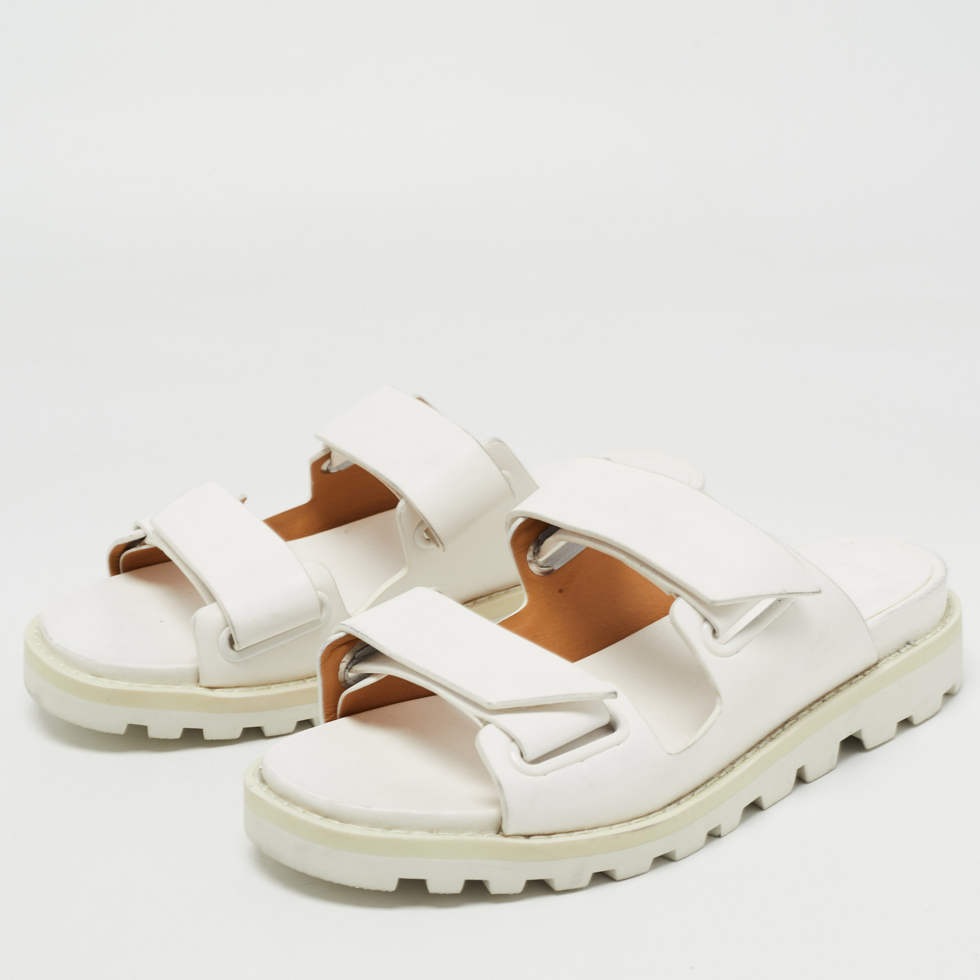 

Marc By Marc Jacobs White Leather Slides Size