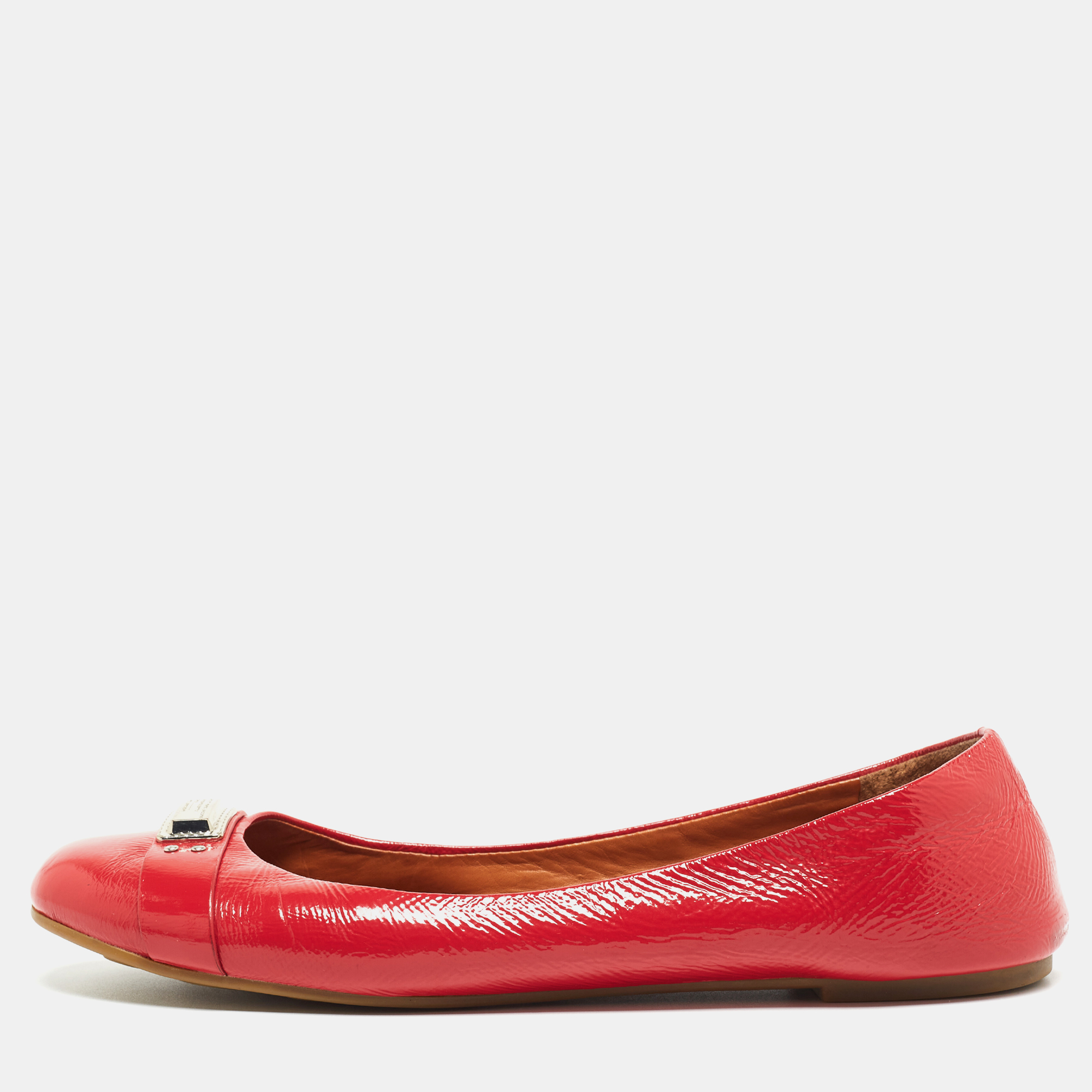 Pre-owned Marc By Marc Jacobs Red Patent Leather Ballet Flats Size 41
