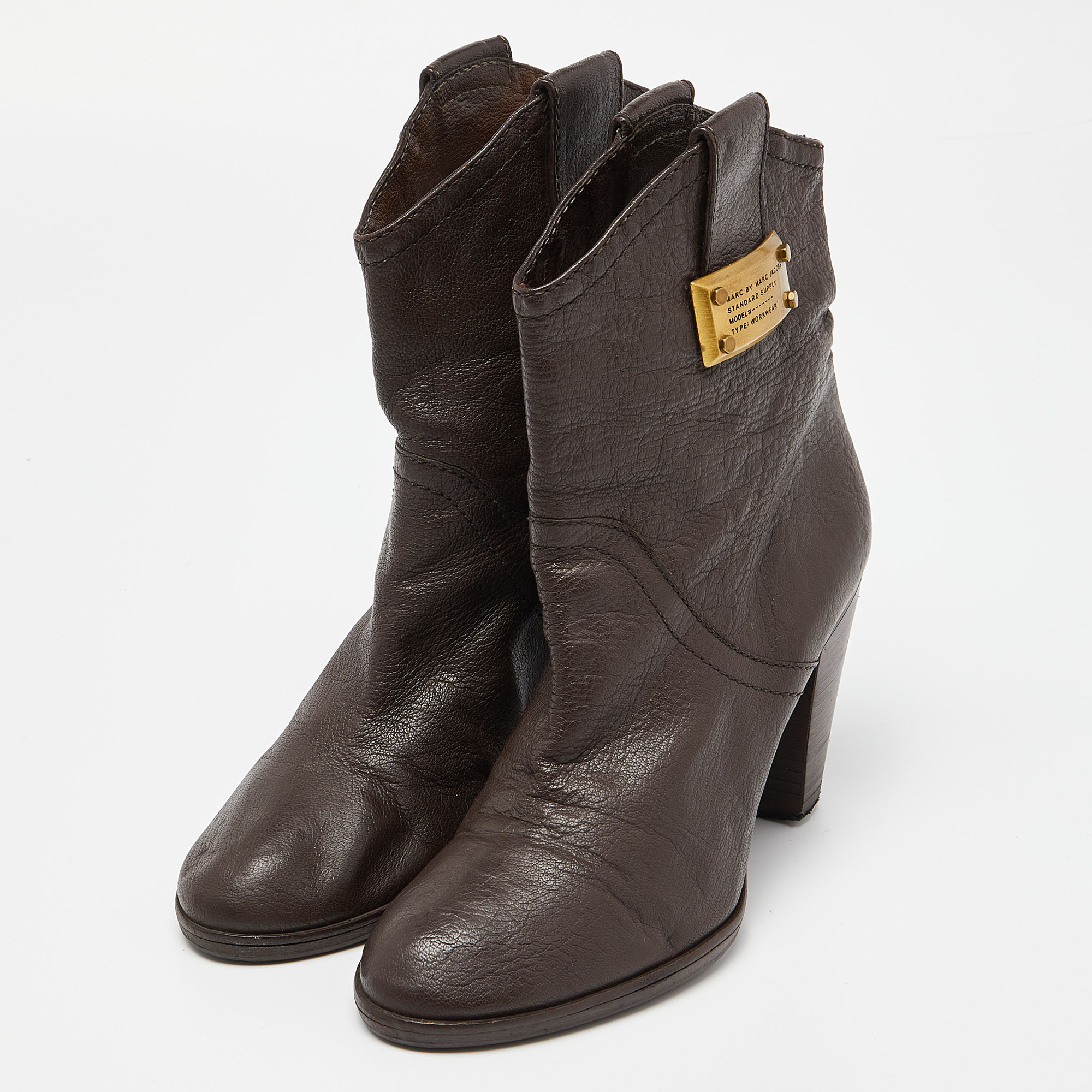 

Marc by Marc Jacobs Brown Leather Ankle Boots Size
