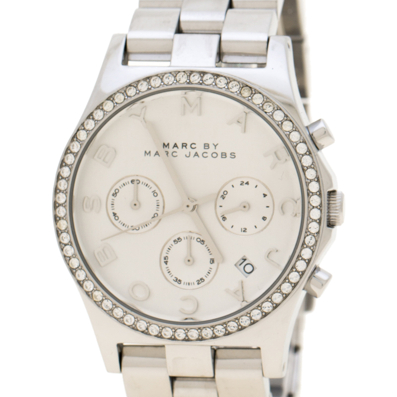 Pre-owned Marc By Marc Jacobs Silver Stainless Steel Crystal Henry