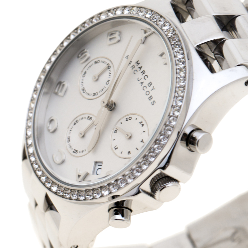 

Marc by Marc Jacobs Silver Stainless Steel Crystal Henry MBM3104 Women's Wristwatch
