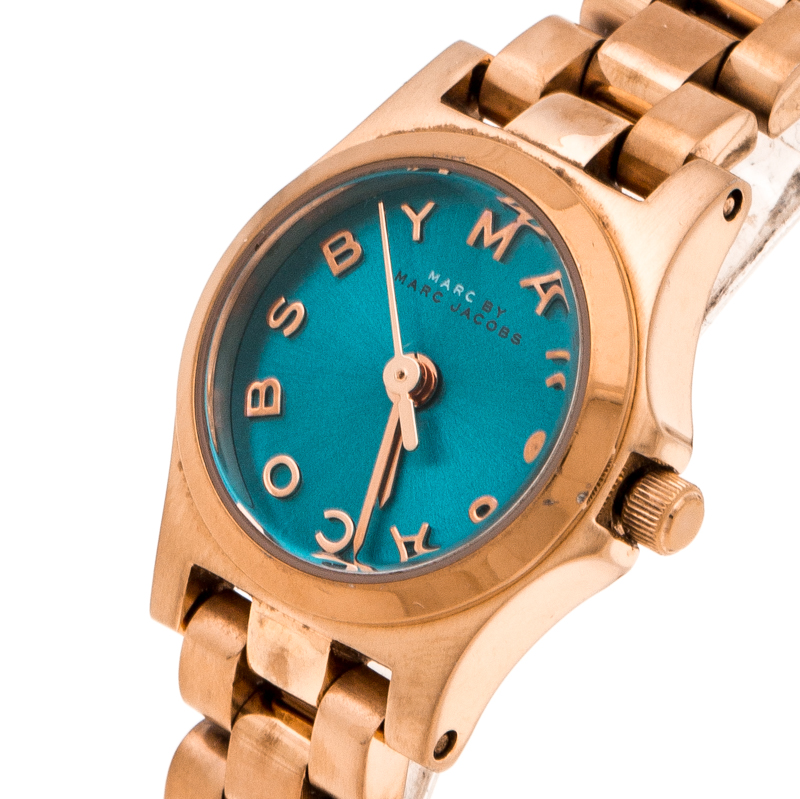 

Marc by Marc Jacobs Blue Rose Gold Plated Stainless Steel Henry Dinky MBM3328 Women's Wristwatch